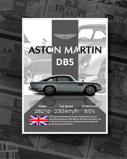 ASTON MARTIN DB5 - CAR POSTER
