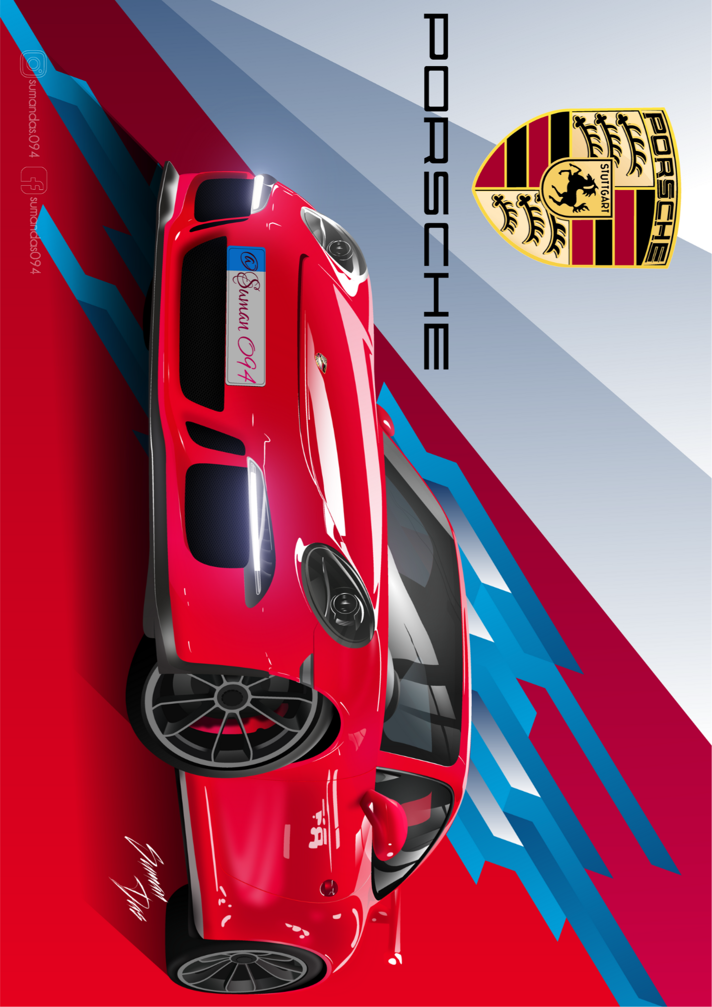 Porsche | Landscape | Car | Poster