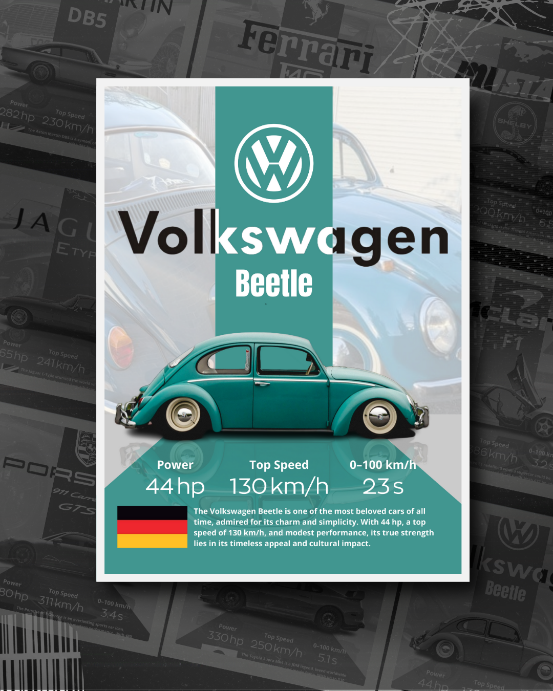 VW BEETLE - CAR POSTER