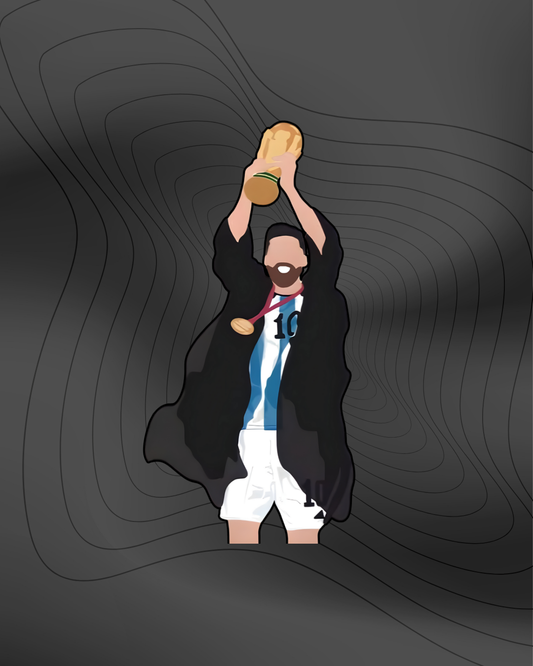 Lionel Messi lifting the FIFA World Cup trophy - Sticker