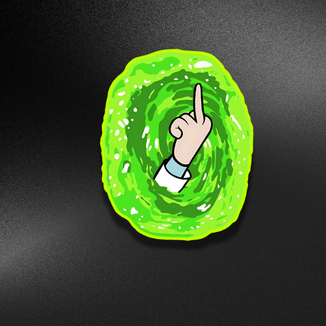MIDDLE FINGER BY RICK N MORTY | STICKER