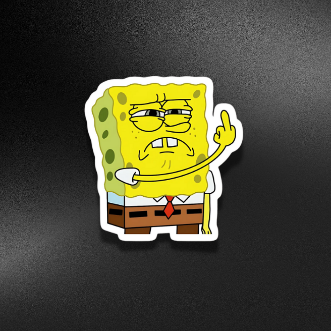 SPONGEBOB MIDDLE FINGER | STICKER