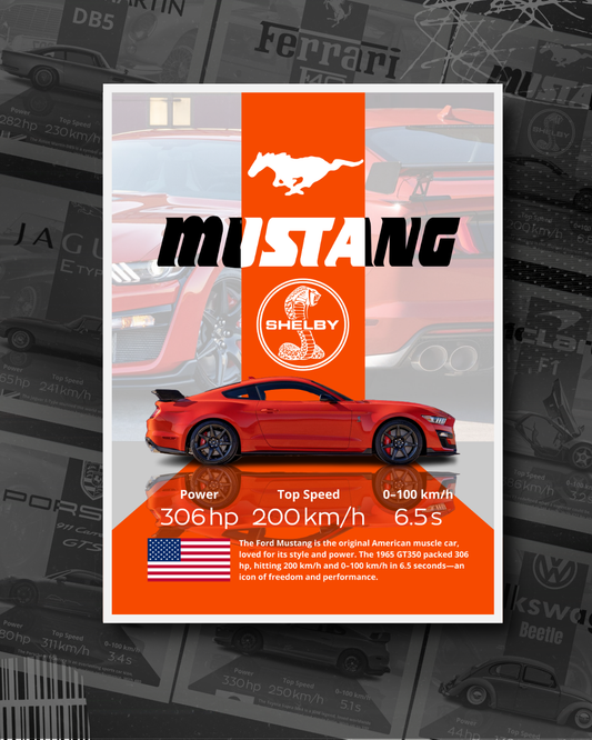 FORD MUSTANG - CAR POSTER