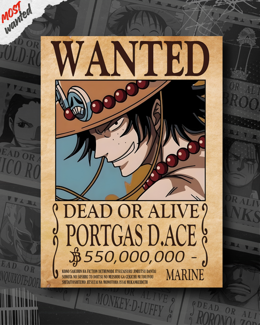 ACE - ONE PIECE WANTED POSTER