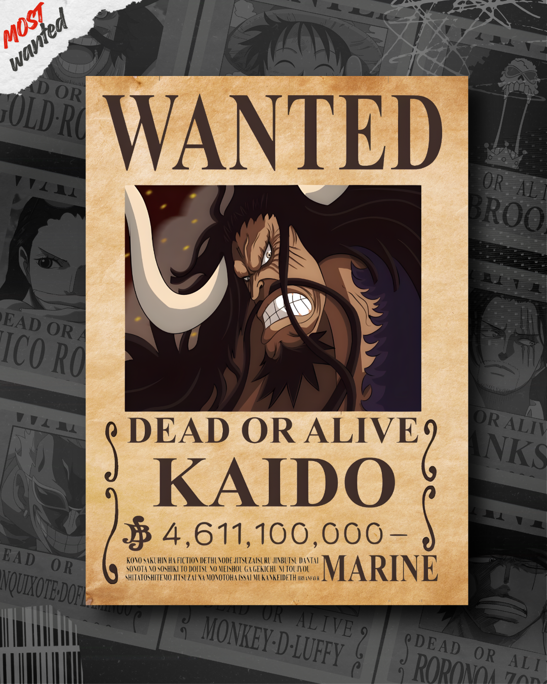 KAIDO - ONEPIECE WANTED POSTER