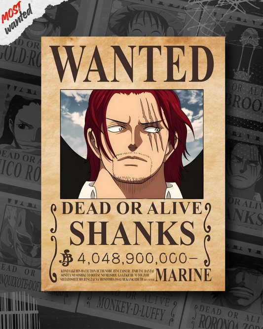 SHANKS - ONE PIECE WANTED POSTER
